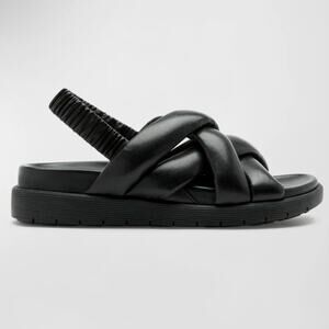 La Canadienne Redmond Leather Sandals Black Size 38.5 US 8 Minimalist Chic